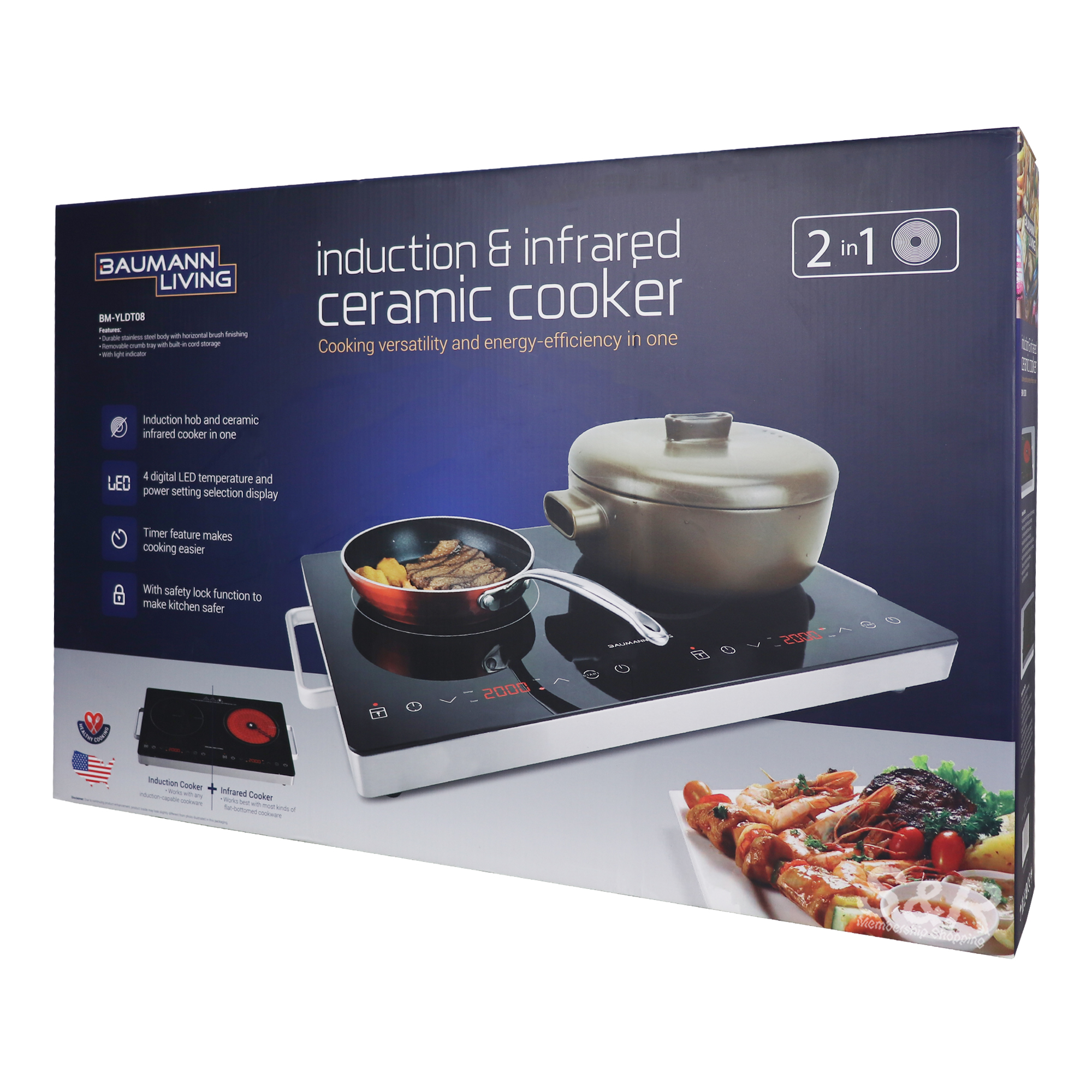 Baumann Living Induction and Infrared Ceramic Cooker BM-YLDT08